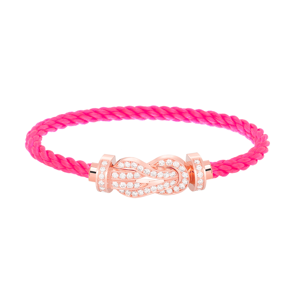 FRED CHANCE LARGE 8 FIGURE BUCKLE FULL DIAMOND BRACELET ROSE GOLD