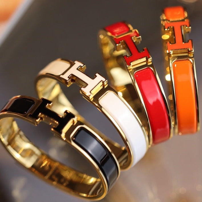 HERMES H BRACELET 12MM GOLD