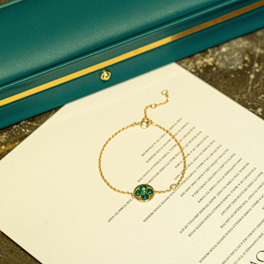 LOUIS VUITTON SUN MALACHITE 1 DIAMOND PINK GOLD BRACELET