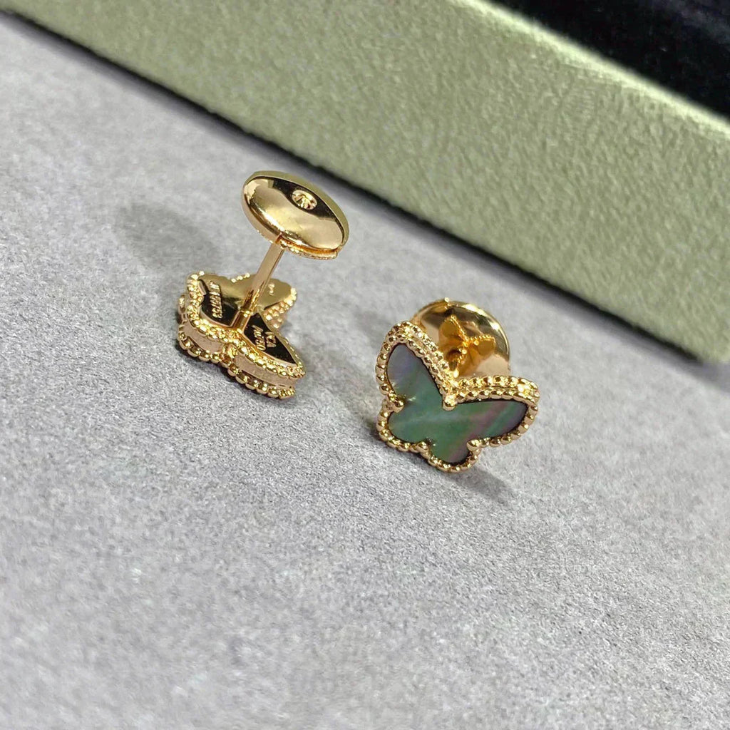 VCA BUTTERFLY DARK MOP EARRINGS