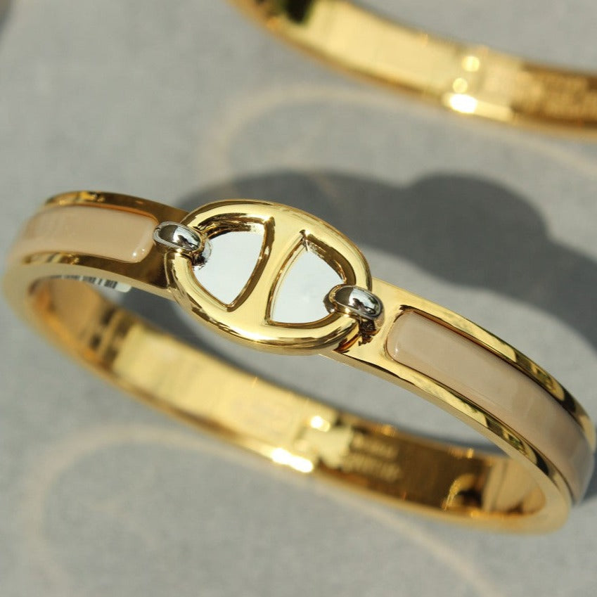 HERMES CLIC CHAINE GOLD BRACELET